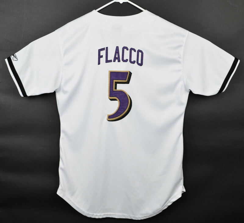 Baltimore Ravens Men's Medium Joe Flacco Reebok NFL White Sewn Baseball Jersey