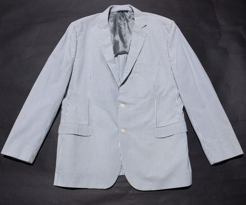 Brooks Brothers Seersucker Blazer Mens 48L/42W Sport Coat 1818 Fitzgerald Stripe