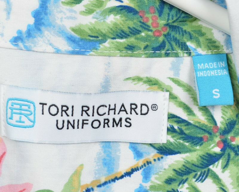 Tori Richard Men's Small Floral Sailboat Graphic Print Hawaiian Aloha Shirt