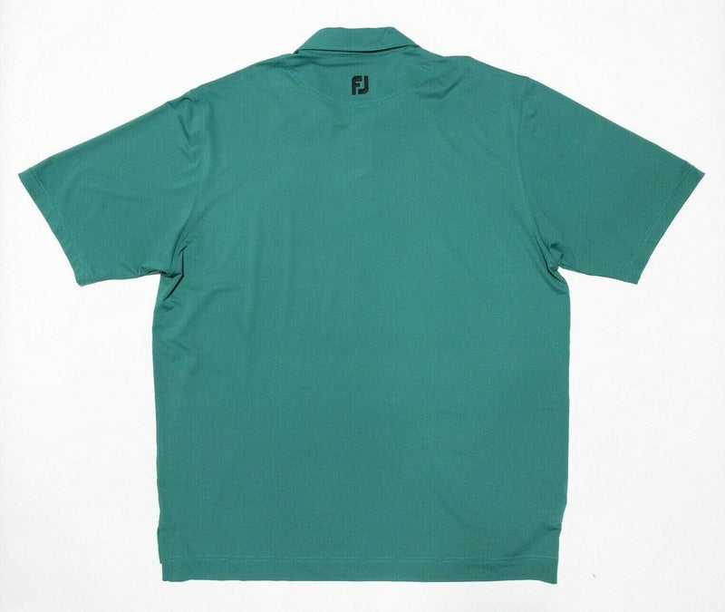 FootJoy Golf Shirt XXL Men's Polo Wicking Stretch Green Striped Short Sleeve