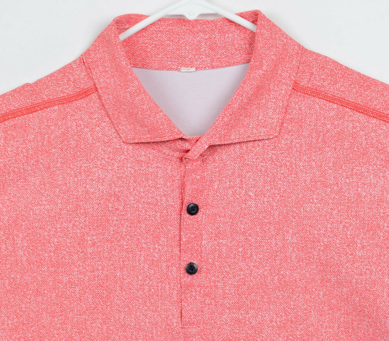 Lululemon Men’s Sz 2XL? Salmon Pink/Orange Spread Collar Athleisure Polo Shirt