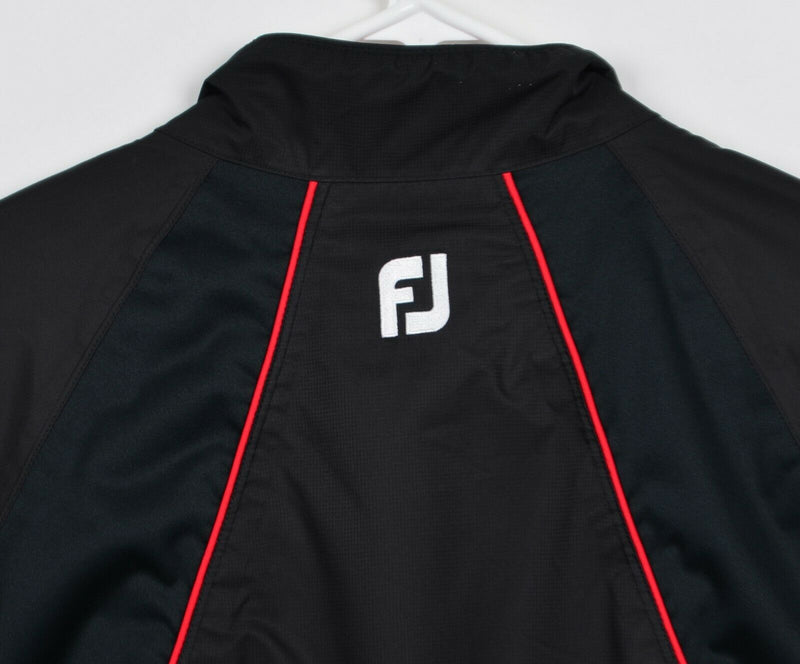 FootJoy Men's Large DryJoys Tour Collection Black Red Half Zip Windshirt Jacket