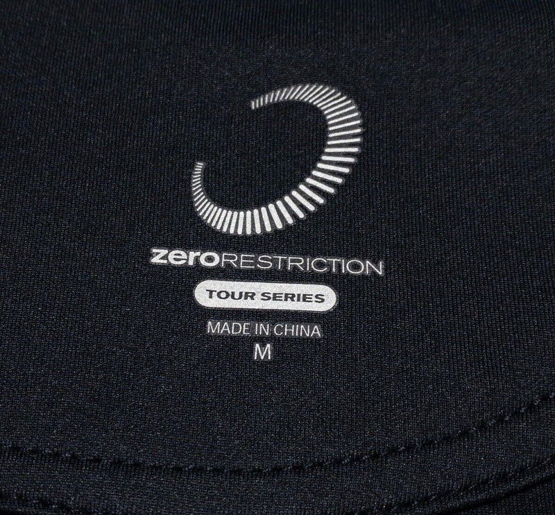 Zero Restriction Vest Men's Medium Golf Half-Zip Pullover Tour Series Black Aqua