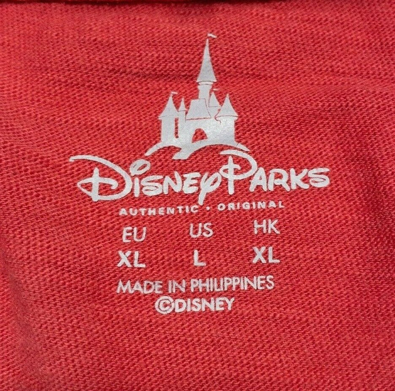 Walt Disney World Men's Large Mickey Mouse Embroidered Red Lightweight Hoodie