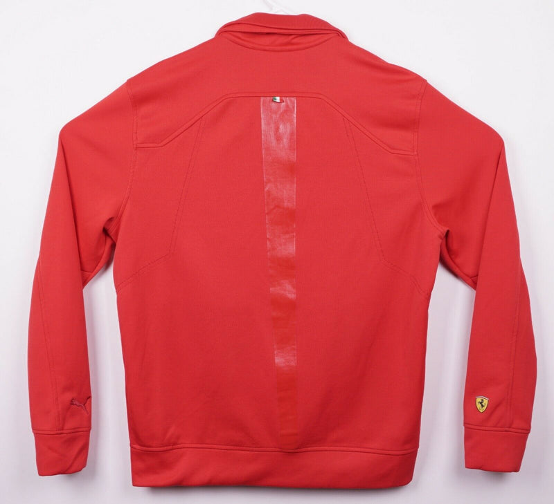 Puma Ferrari Men’s Sz Large Racing Solid Red Logo Full Zip Track Jacket