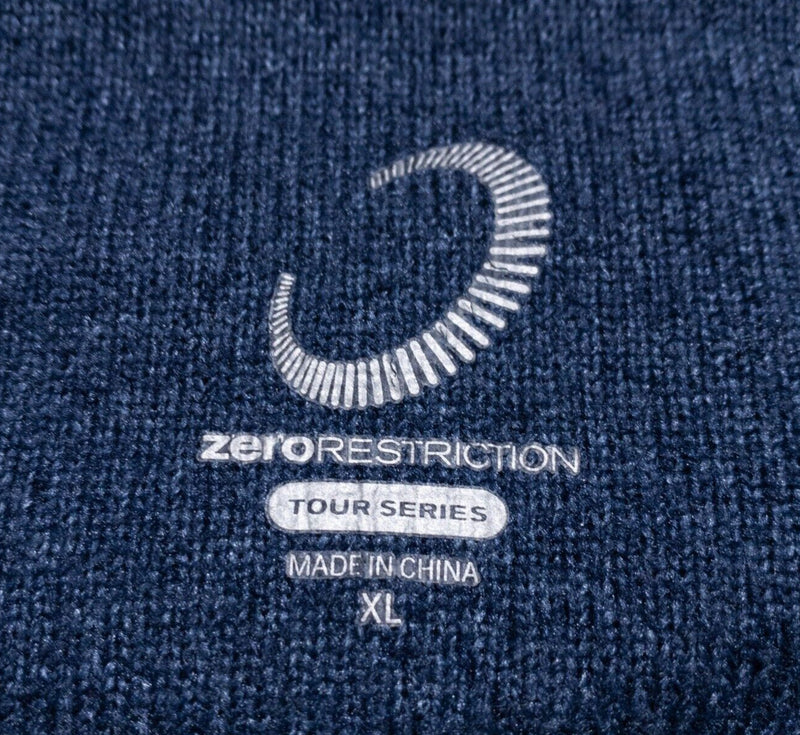 Zero Restriction Golf Jacket Men's XL Tour Series Fleece 1/4 Zip Pullover Blue