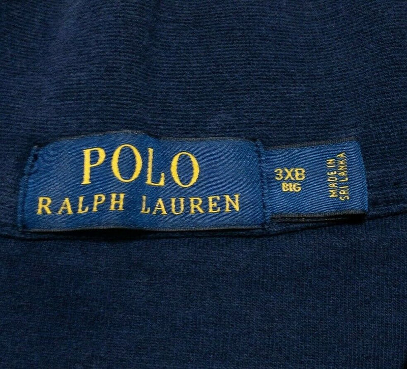 Polo Ralph Lauren Sweater 3XB Big Pullover 1/4 Zip Navy Blue Men's Long Sleeve