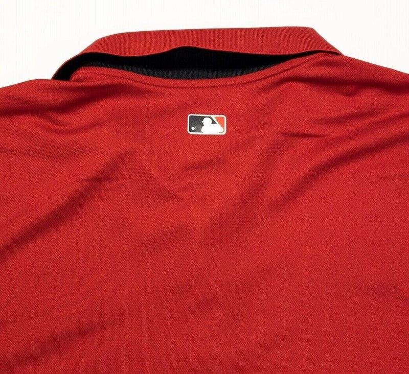 Cincinnati Reds Nike Polo Medium Men's Shirt Red Logo Wicking Dri-Fit MLB Logo