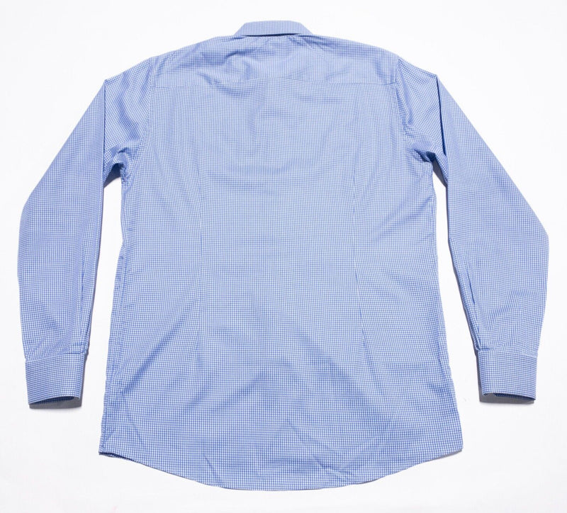ETON Dress Shirt Men's 16/41 Contemporary Blue Check Spread Collar Business
