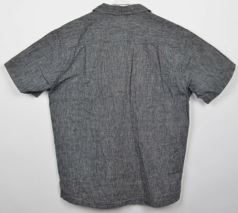 Patagonia Men's Medium Hemp Blend Gray Migration Short Sleeve Button-Front Shirt