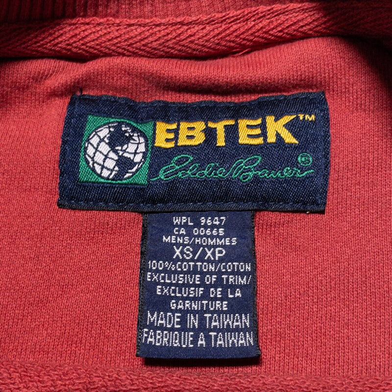 Vintage Eddie Bauer Sweatshirt Men's XS Crewneck EBTEK Pullover Embroidered Red