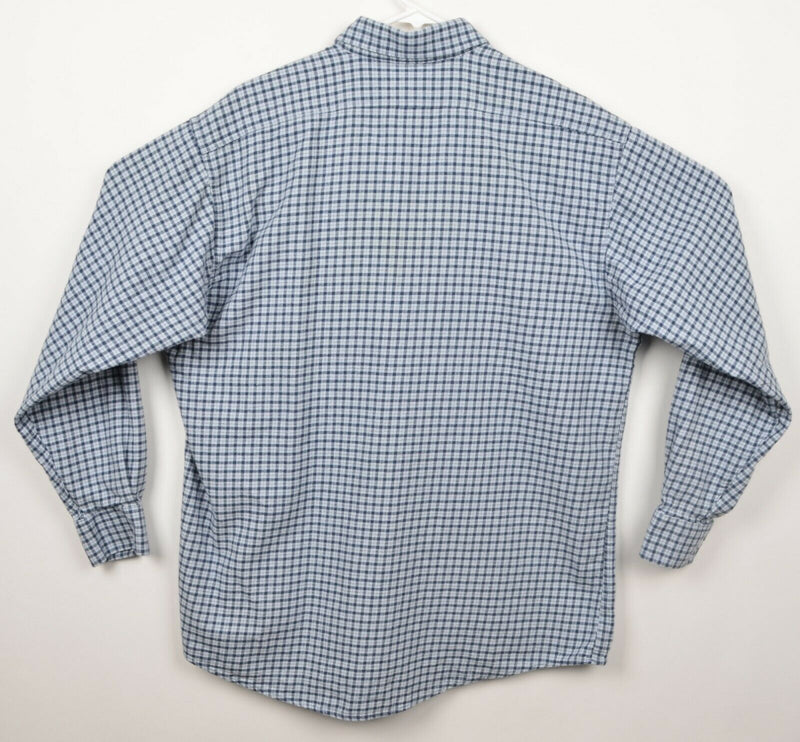 Onward Reserve Men's Sz Large Classic Fit Blue Plaid Button-Down Flannel Shirt