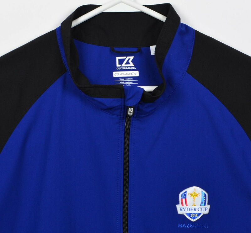 Ryder Cup Men's Large Blue Black Half-Zip Cutter & Buck Golf Windshirt Jacket