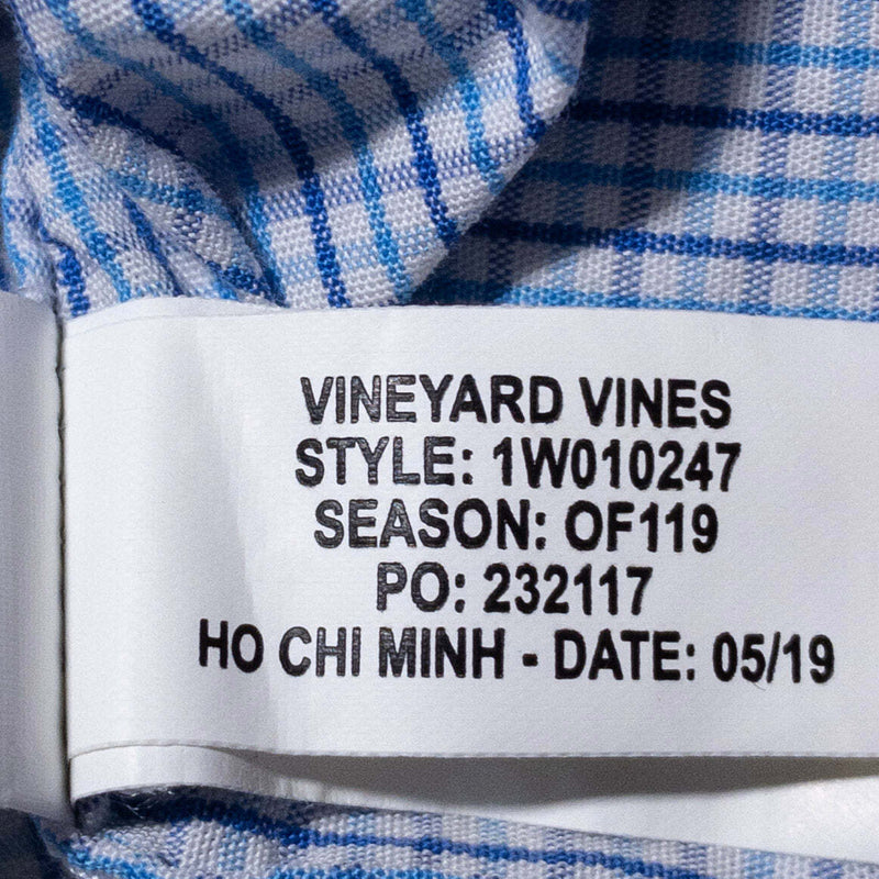 Vineyard Vines Whale Shirt Men's Large Button-Down Long Sleeve Blue Check