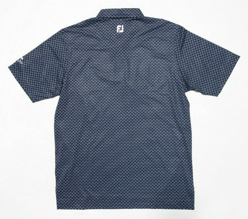 FootJoy Golf Shirt Large Men's Polo Lisle Ogee Print Spread Collar Bonita Bay