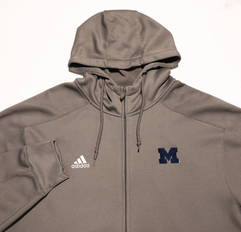 Michigan Wolverines Adidas Jacket Men's XL Full Zip Gray Hooded College Team