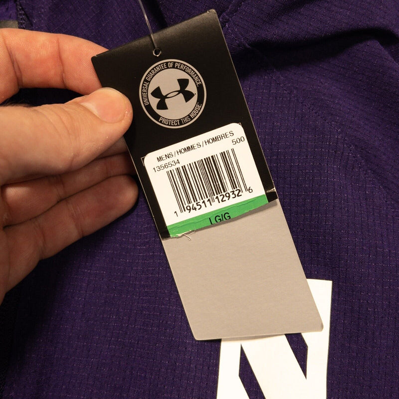 Northwestern Wildcats Jacket Men's Large Under Armour Team Issue Purple Full Zip