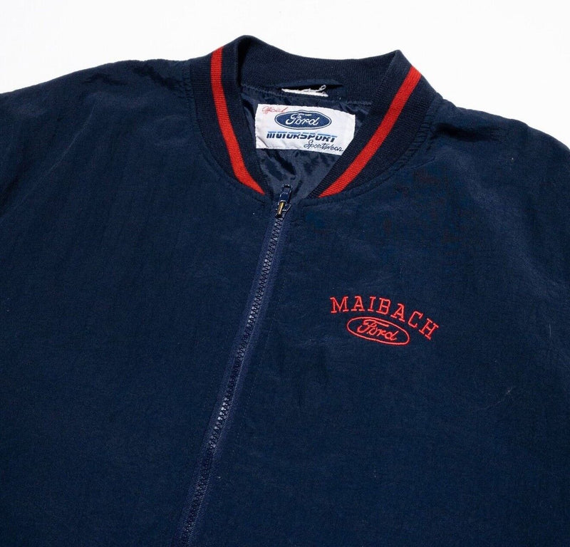 Ford MotorSport Jacket Men's Fits 2XL Bomber Full Zip Maibach Ford Navy Blue