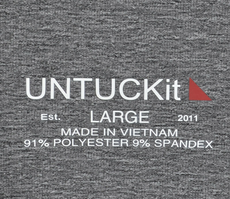 UNTUCKit Men's Large Heather Gray Polyester Wicking Performance Polo Shirt