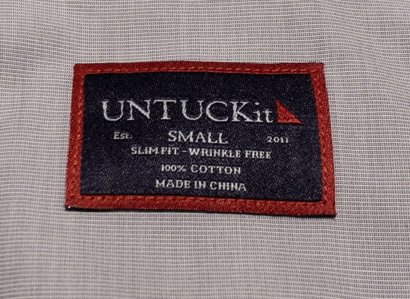 UNTUCKit Shirt Men's Small Slim Fit Wrinkle Free Long Sleeve Solid Gray Casual