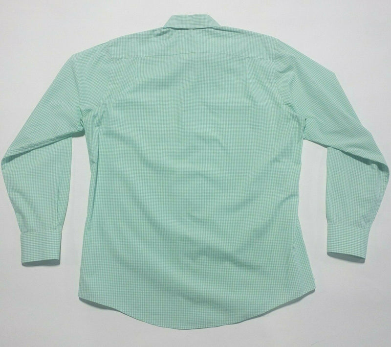 Southern Tide Men Medium Green Check Fish Logo Cotton Elastane Button-Down Shirt