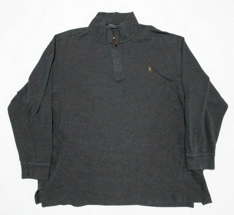 Polo Ralph Lauren Men's 3XB (3XL Big) Estate Rib 1/4 Zip Pullover Sweater Gray