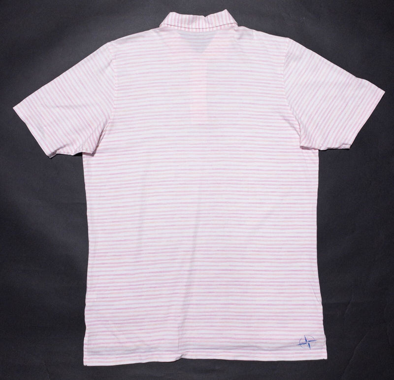 B. Draddy Polo Medium Men's Shirt Pink White Striped Golf Preppy