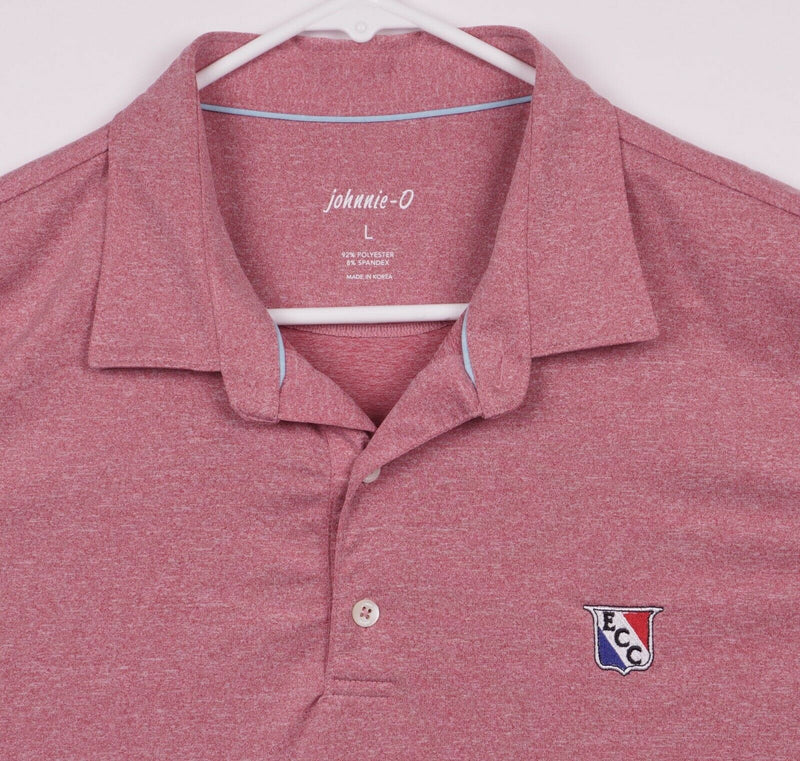 Johnnie-O Men's Large Heather Pink/Red Performance Short Sleeve Golf Polo Shirt