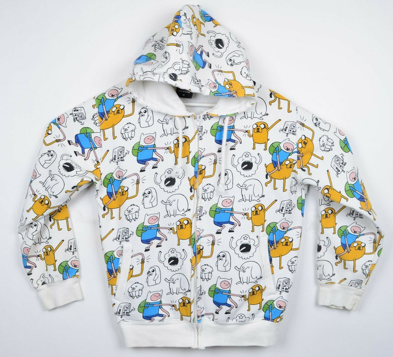 Adventure Time Men's Medium Cartoon Network Finn Jake All-Over Hoodie Sweatshirt