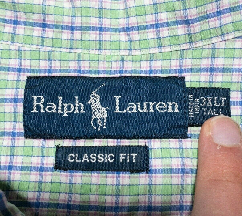 Polo Ralph Lauren 3XLT Button-Down Shirt Tall Classic Fit Men's Green Plaid