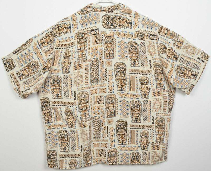 Reyn Spooner Men's XL? Tiki Pattern Art of Eddy Y Vintage Hawaiian Aloha Shirt