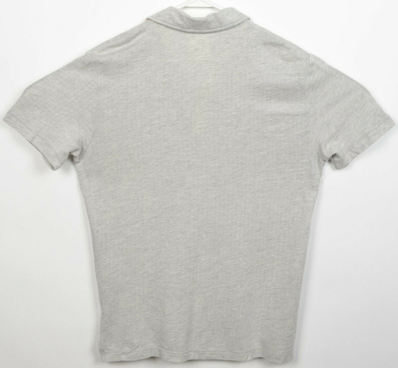 Billy Reid Men's Large Heather Gray Cotton Poly Blend Short Sleeve Polo Shirt