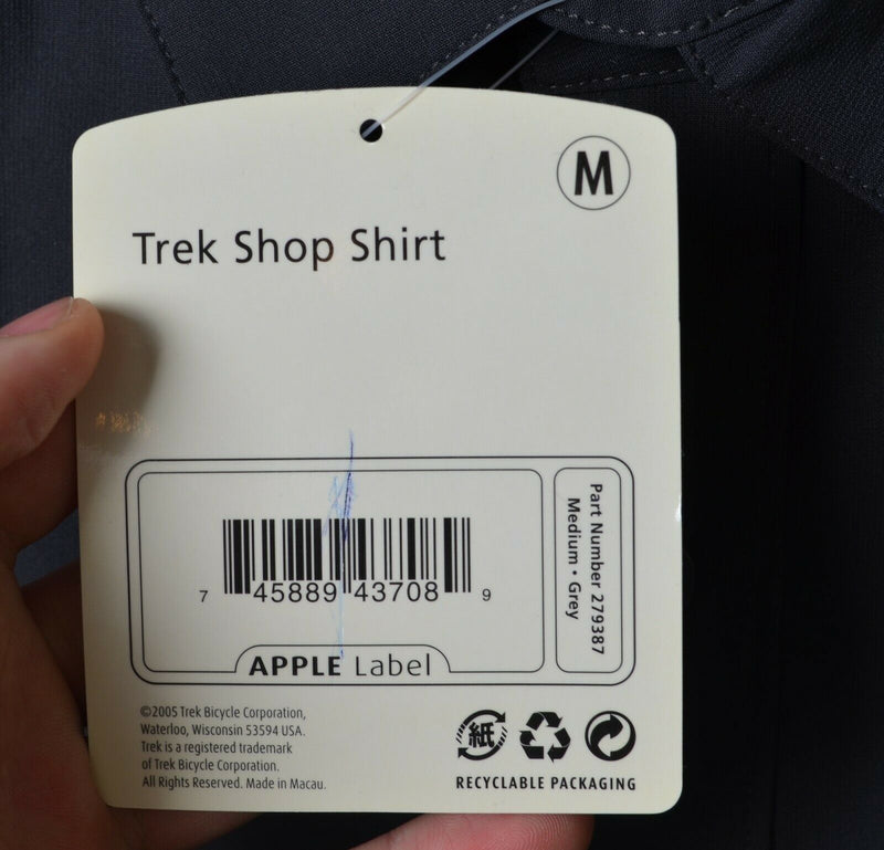 Trek Bicycles Men's Medium Shop Shirt Gray Nylon Short Sleeve Mechanic Shirt