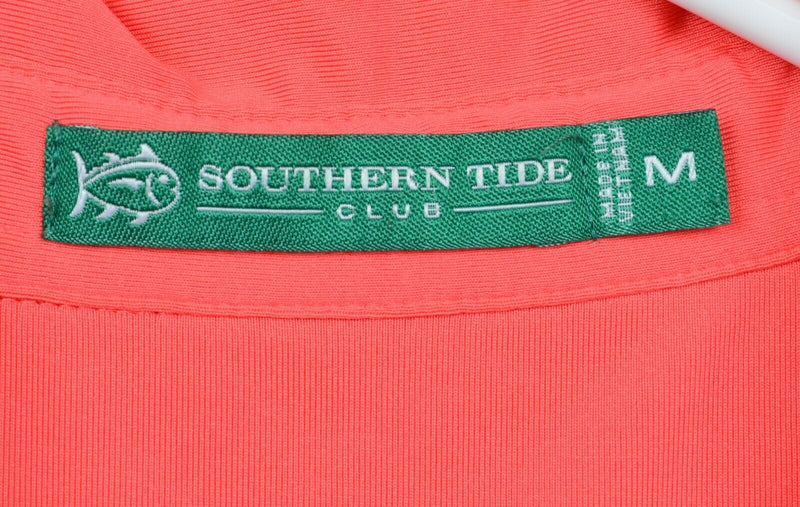 Southern Tide Men's Sz Medium Salmon Pink Polyester Lexus Club Polo Shirt