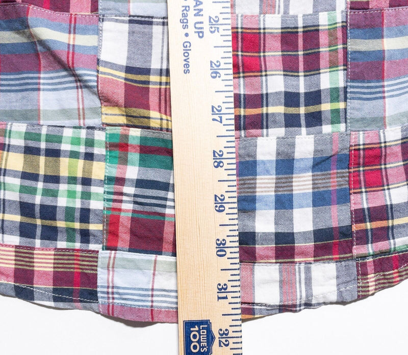 Brooks Brothers Patchwork Shirt Men's Colorful Plaid Madras Button-Down Preppy