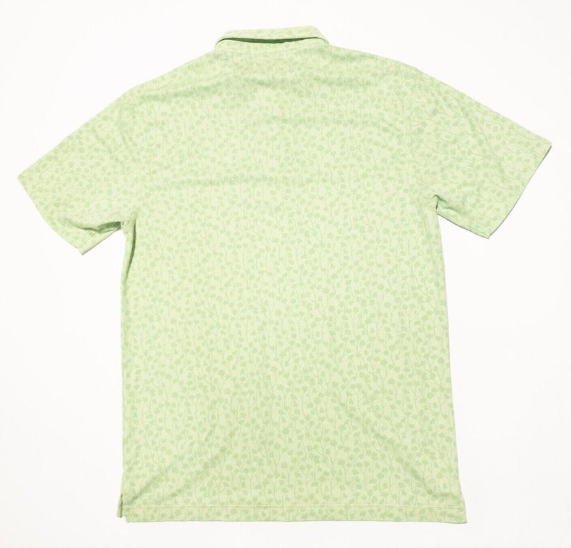 Linksoul Polo Large Men's Shirt Floral Green Polyester Blend Golf Tempus Fugit
