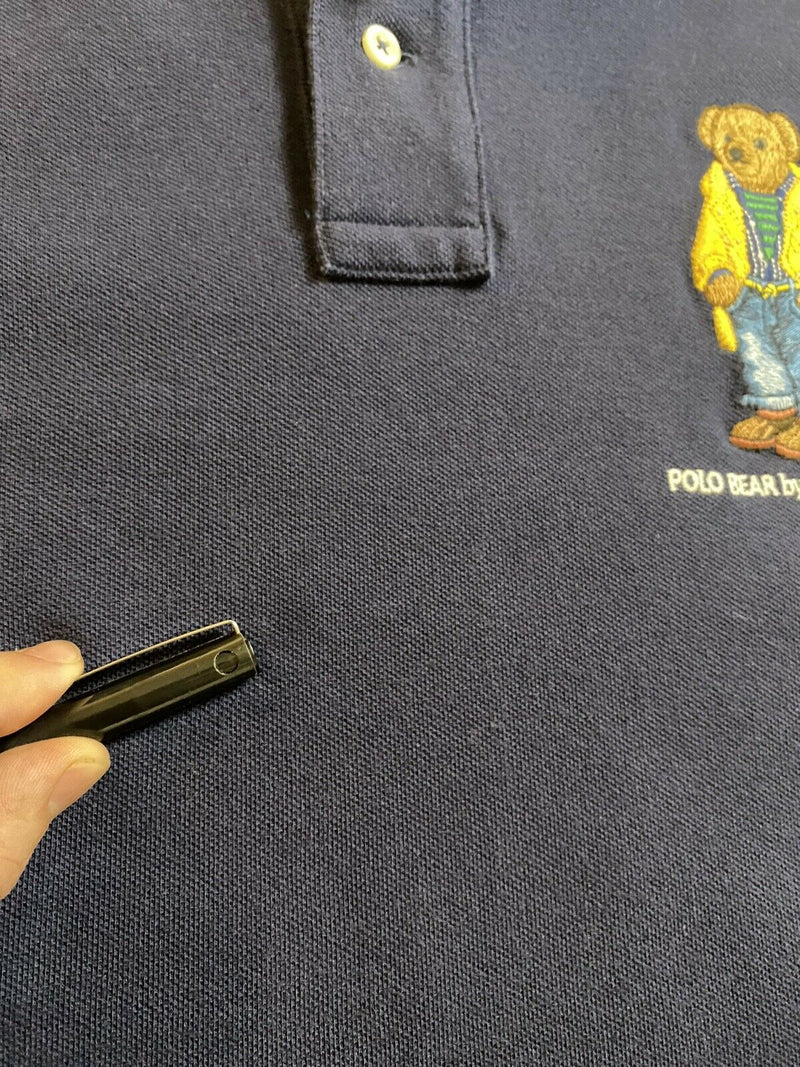 Polo Ralph Lauren Polo Bear Men's 2XL Classic Fit Navy Blue Rain Coat Polo Shirt