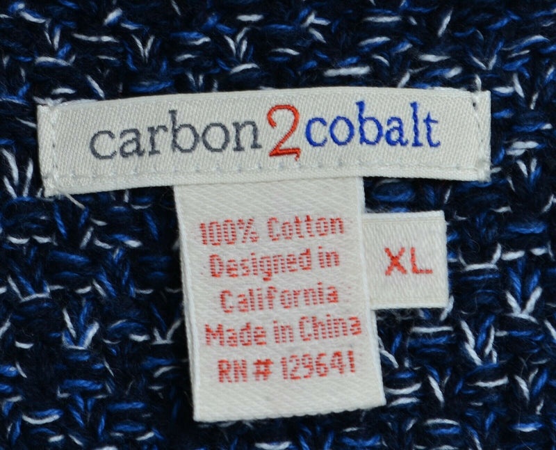 Carbon 2 Cobalt Men's XL Blue White Cable-Knit Pullover Crewneck Sweater
