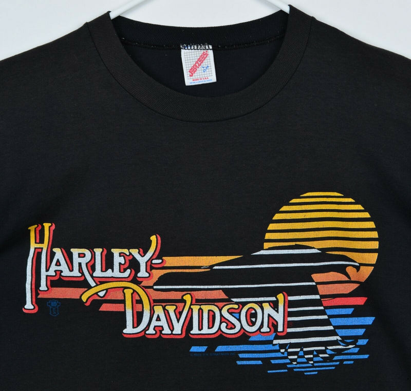 Vintage 80s Harley-Davidson Men's Large Eagle Paper Thin Double-Sided T-Shirt