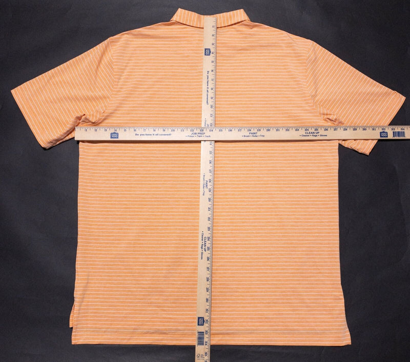 Peter Millar Summer Comfort Polo 2XL Men's Shirt Orange Striped Wicking Golf