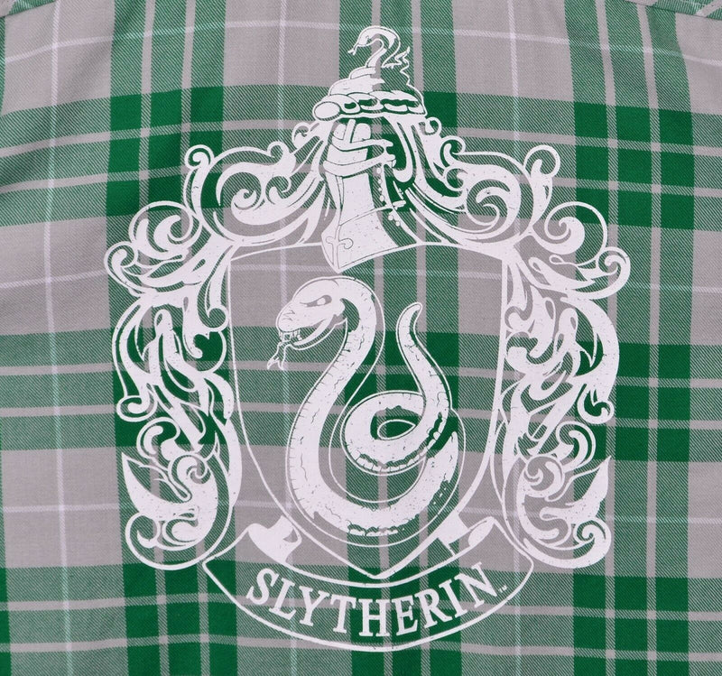 Harry Potter Women’s Medium Slytherin Green Plaid Hot Topic Flannel Shirt