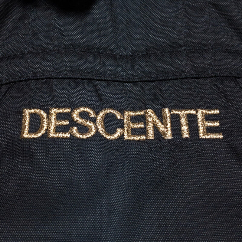 Descente Ski Vest Men's Medium Vintage 90s Gold Embroidered Outdoor Skiing Black