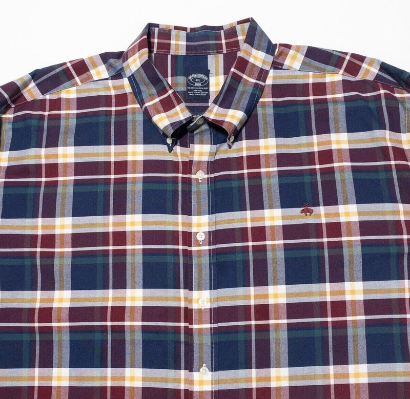 Brooks Brothers Shirt 4XL Men's Multi-Color Plaid Non-Iron Button-Down Logo