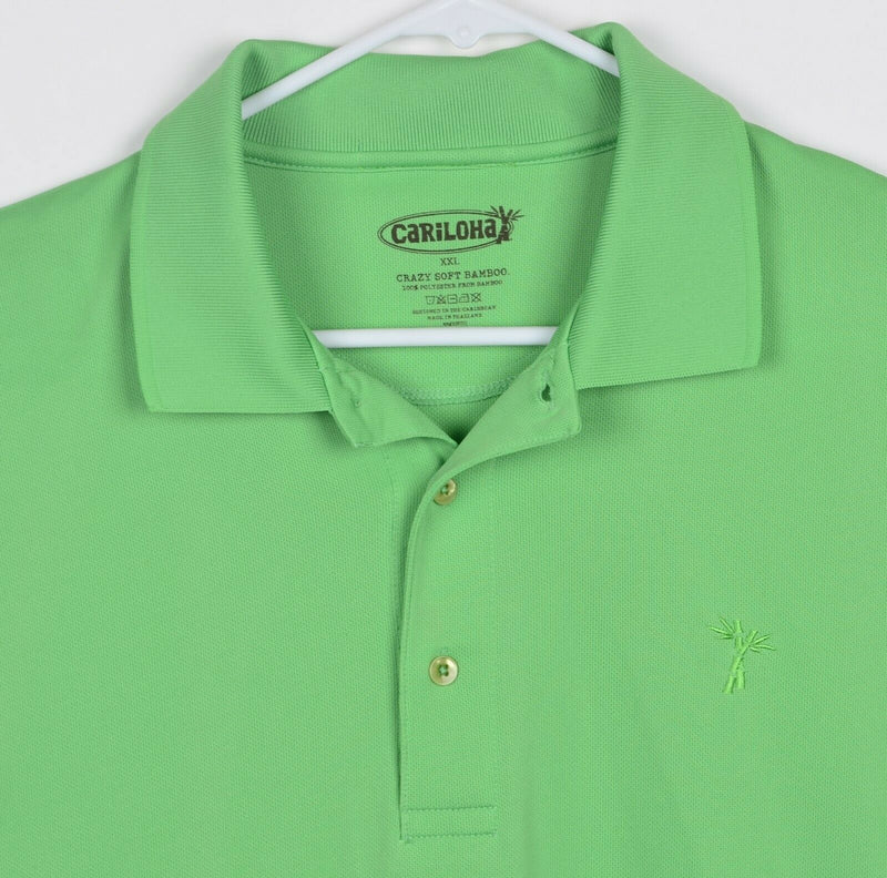Cariloha Men's Sz 2XL Crazy Soft Bamboo Green Embroidered Logo Polo Shirt