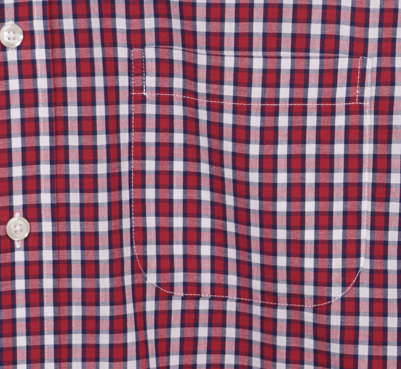 Brooks Brothers Men's Large Red White Check Button-Down Regent Dress Shirt