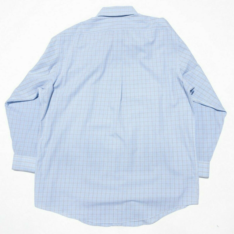 Brooks Brothers Men's 17-33 Non-Iron Madison Dress Shirt Button-Down Blue Plaid