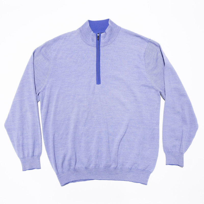 FootJoy Wool Sweater Men's 2XL Pullover 1/4 Zip Purple Knit Golf Long Sleeve