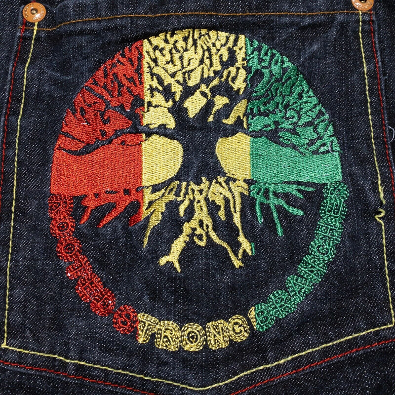 LRG Lifted Research Group Jeans Men's 40x32 King of Kings Embroidery Denim Baggy