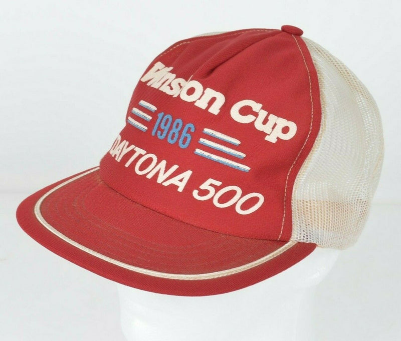 Vtg 1986 Winston Cup Men's Daytona 500 Red Snapback Mesh Trucker Hat