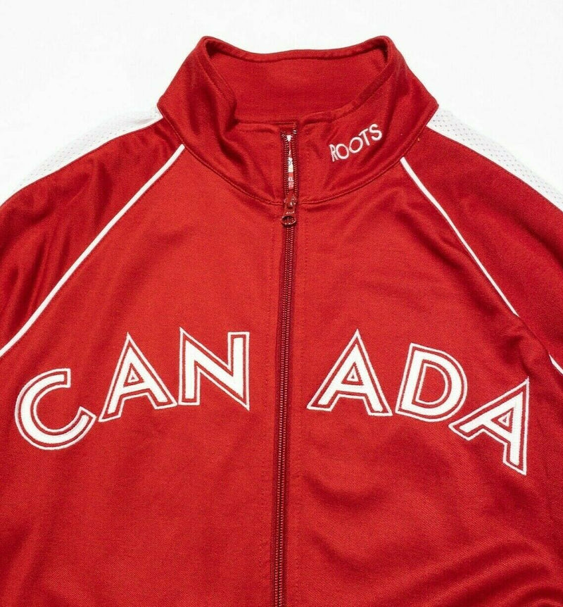 Roots Canadian Olympic Team Jacket Red Track Warm-Up Full Zip Men's XL